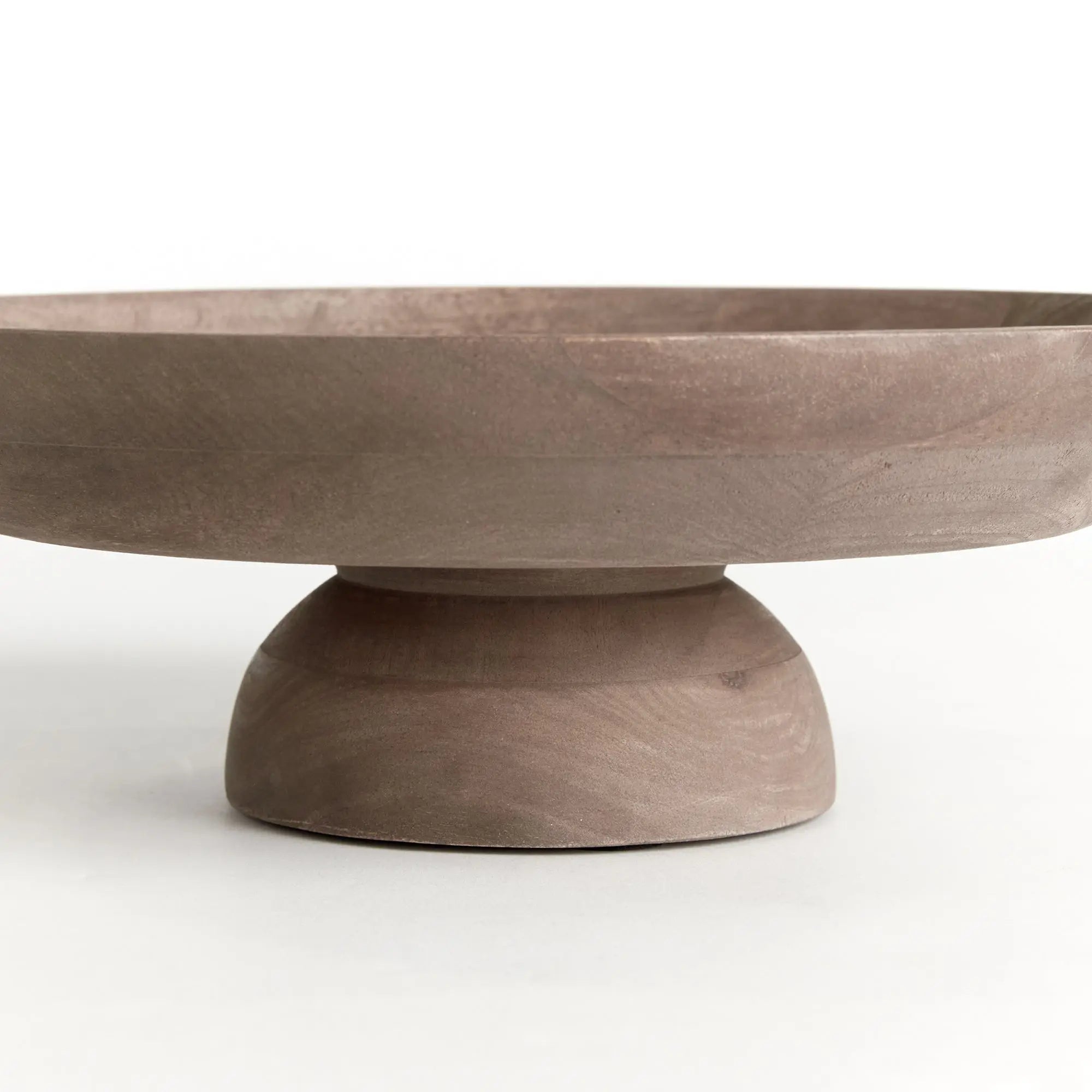 Bowie Footed Mango Wood Bowl - 13.75" (Graywash or Washed Black) Napa Home & Garden