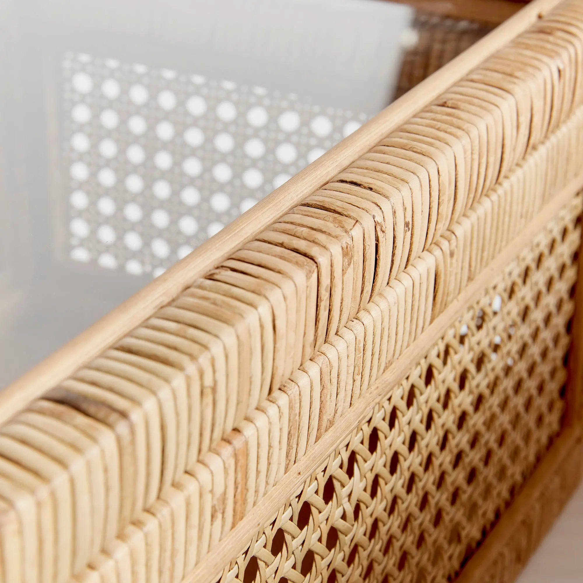 Glass Top Rattan Display Boxes