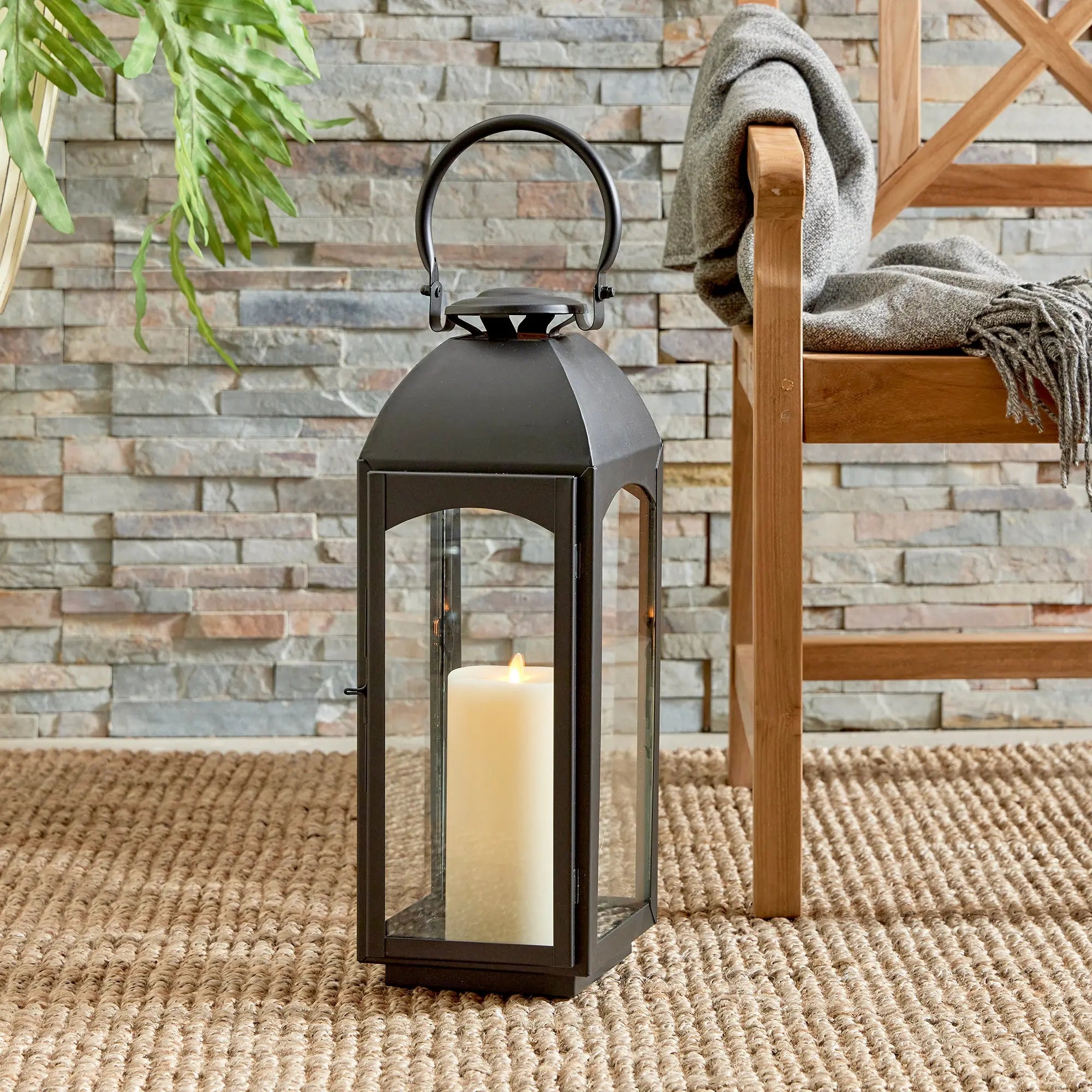 Antoinette Outdoor Lantern - LARGE | BLACK