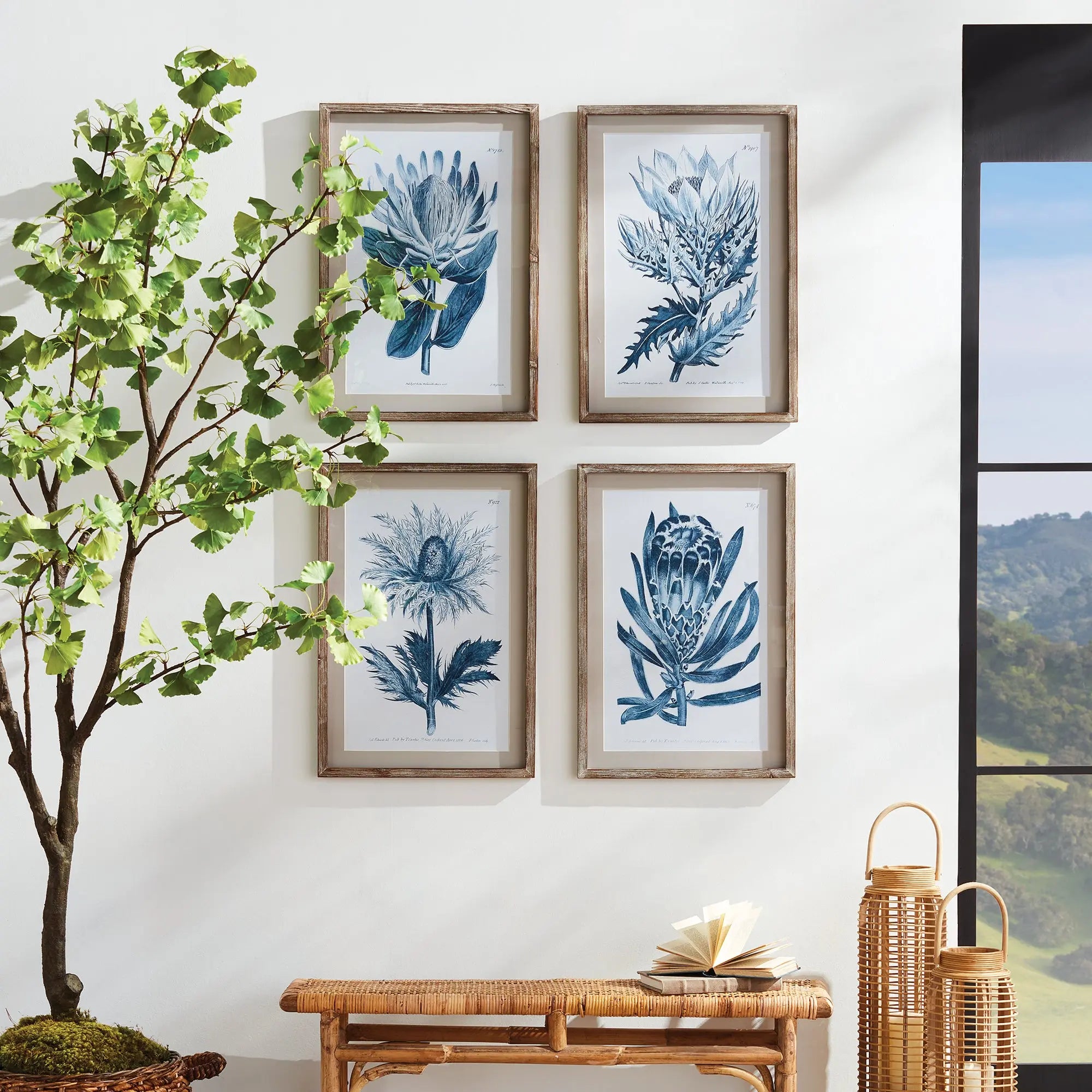 INDIGO PROTEA PRINTS, SET OF 4 Napa Home & Garden
