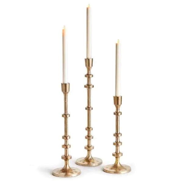 Abacus Taper Holders - Set of 3 Oversized LED Candle Holders - Villa Decor & Design
