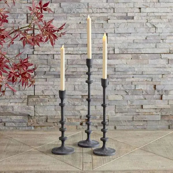 Abacus Taper Holders - Set of 3 Oversized LED Candle Holders - Villa Decor & Design