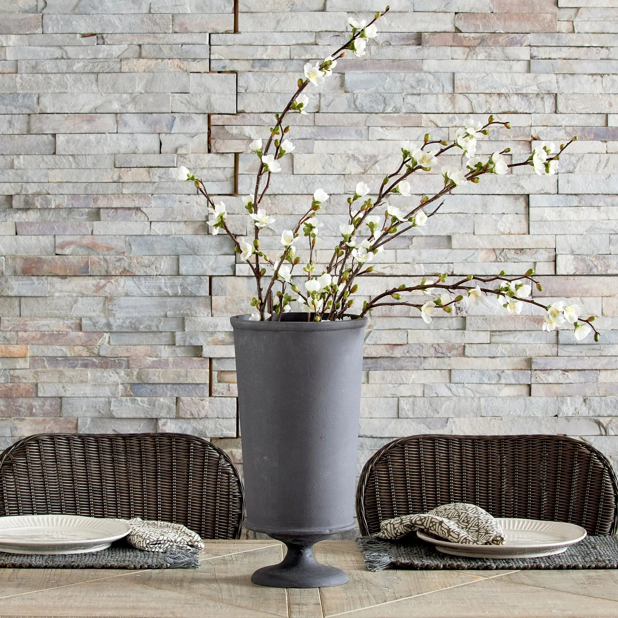 Terrazza Vase – Aged Zinc | Small or Large - Villa Decor & Design