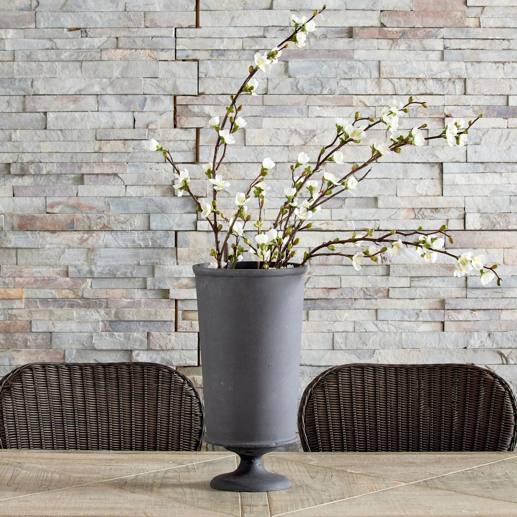 Terrazza Vase – Aged Zinc | Small or Large - Villa Decor & Design