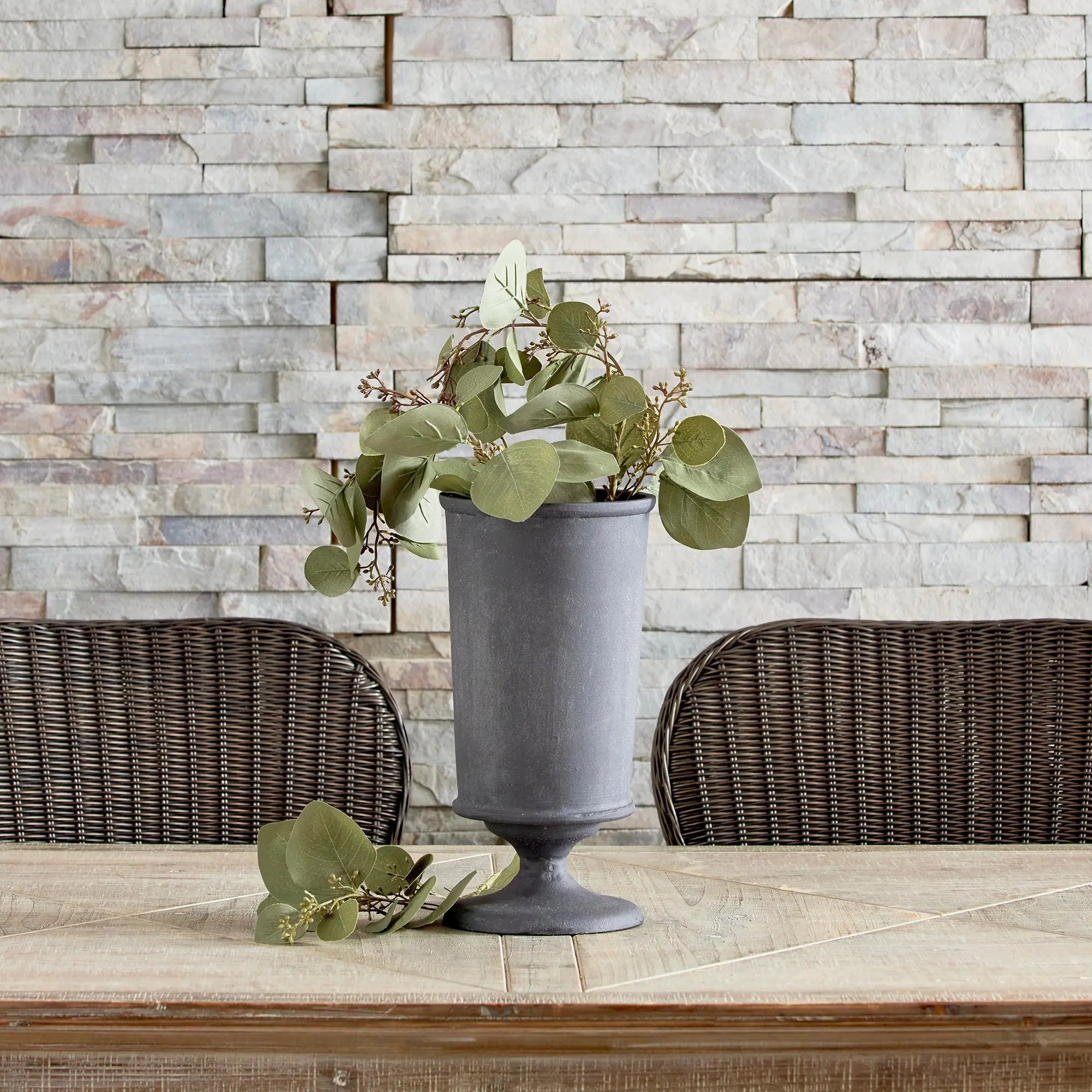 Terrazza Vase – Aged Zinc | Small or Large - Villa Decor & Design