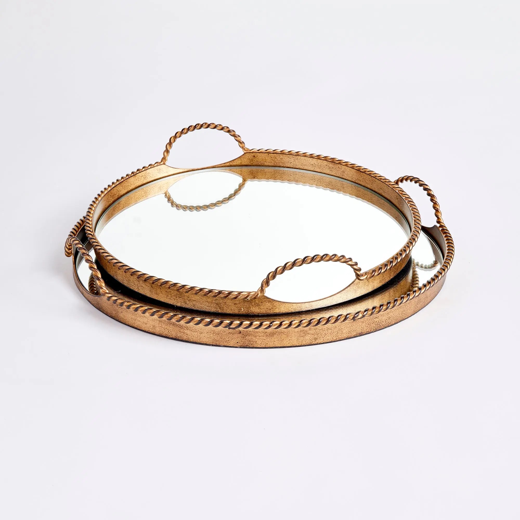 Braiden Cast Iron Mirrored Trays