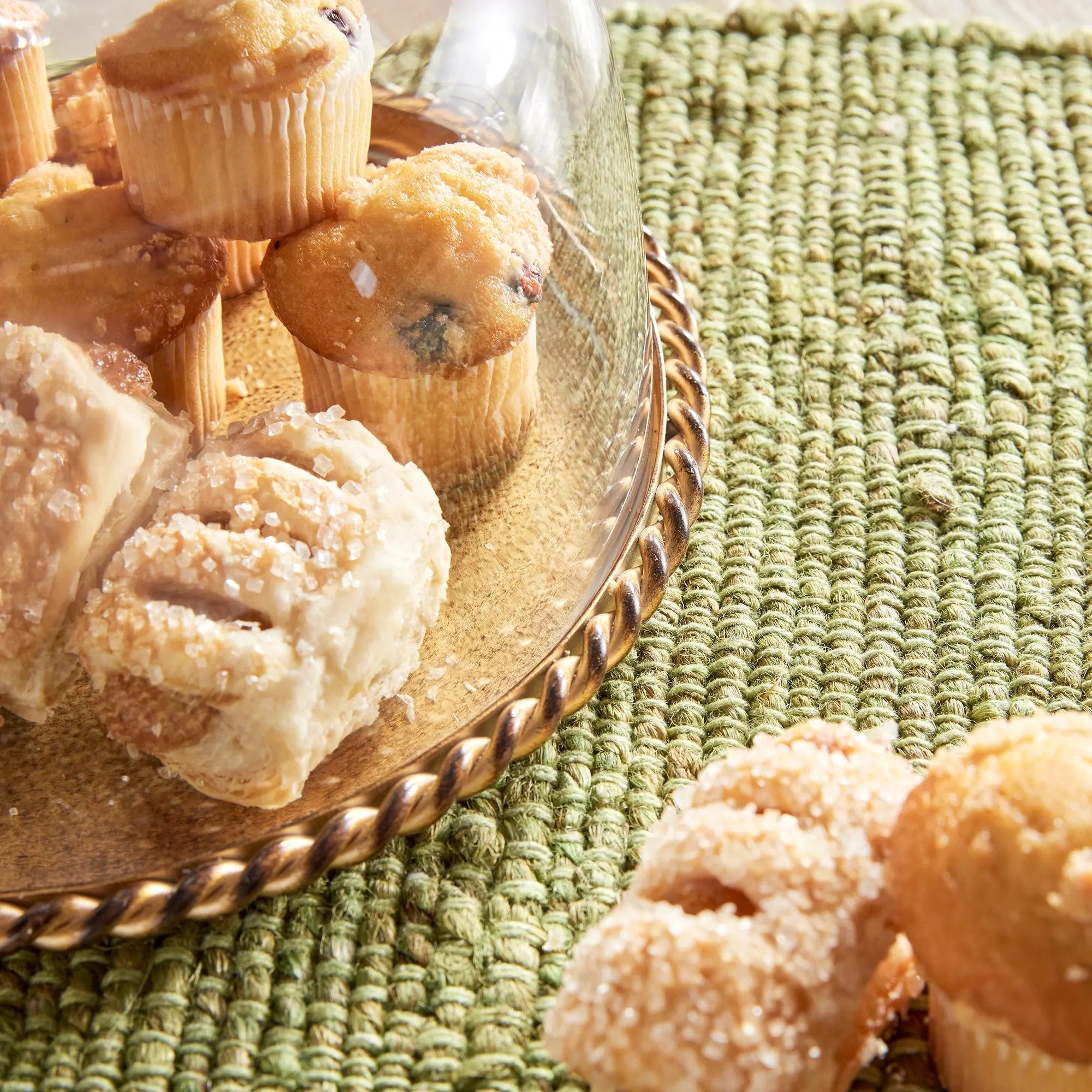 Braiden Gold Tray with Glass Cloche - Small