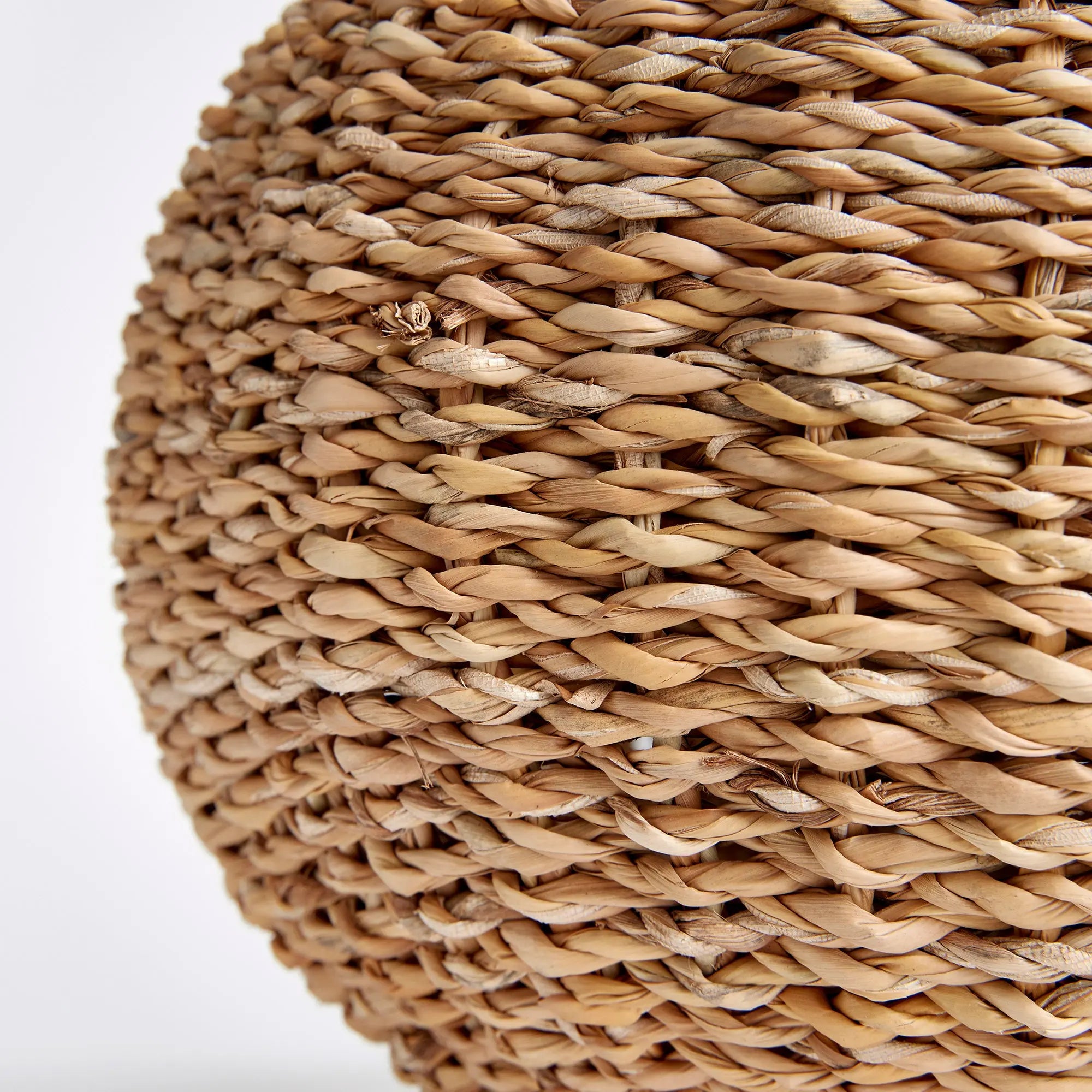 Handwoven natural seagrass vase for faux stems
