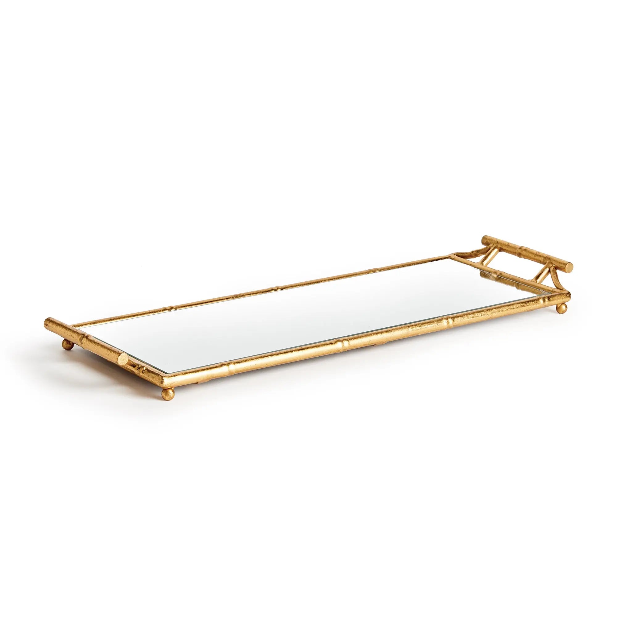 DAPHNE NARROW MIRRORED TRAY WITH HANDLES Villa Decor & Design