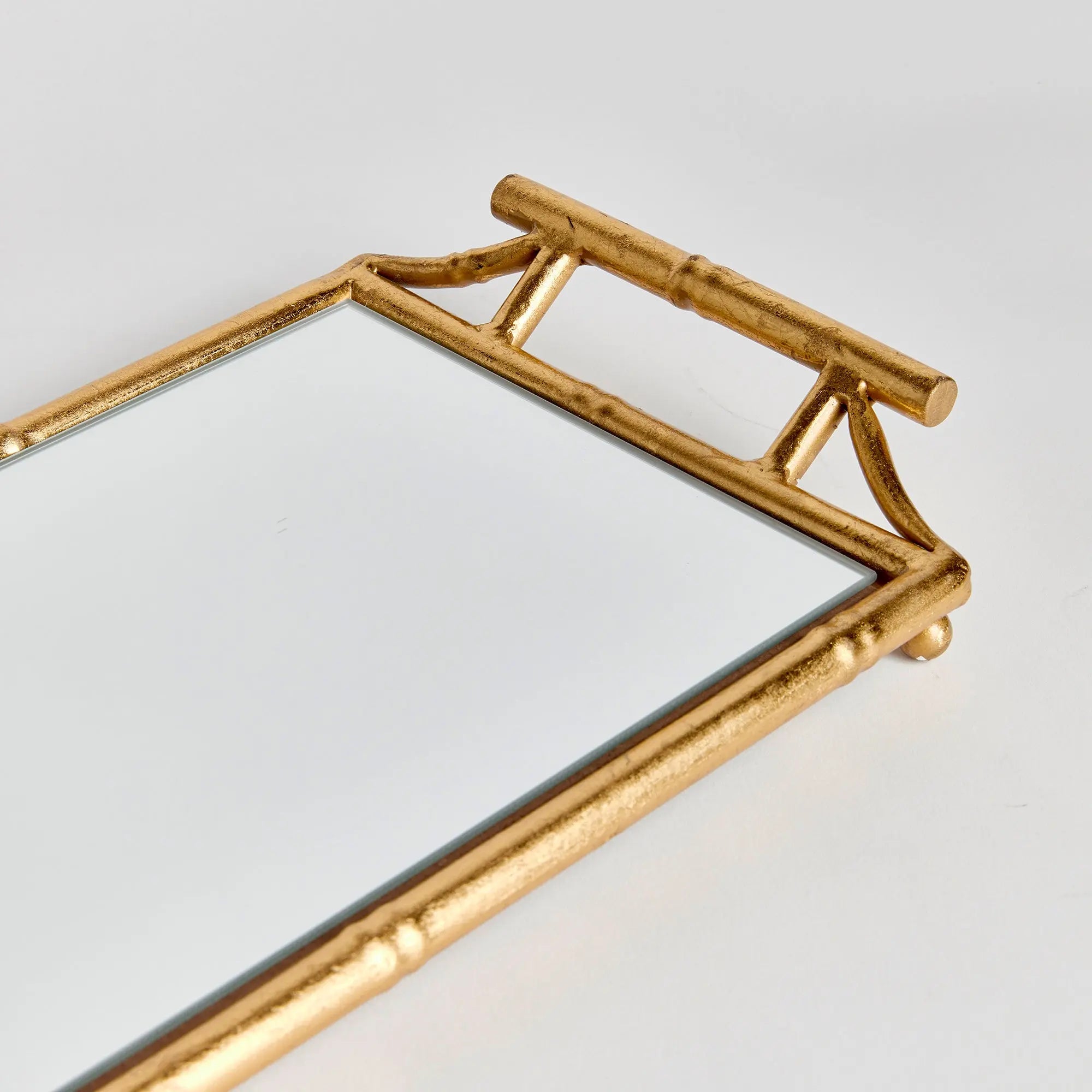 DAPHNE NARROW MIRRORED TRAY WITH HANDLES Villa Decor & Design
