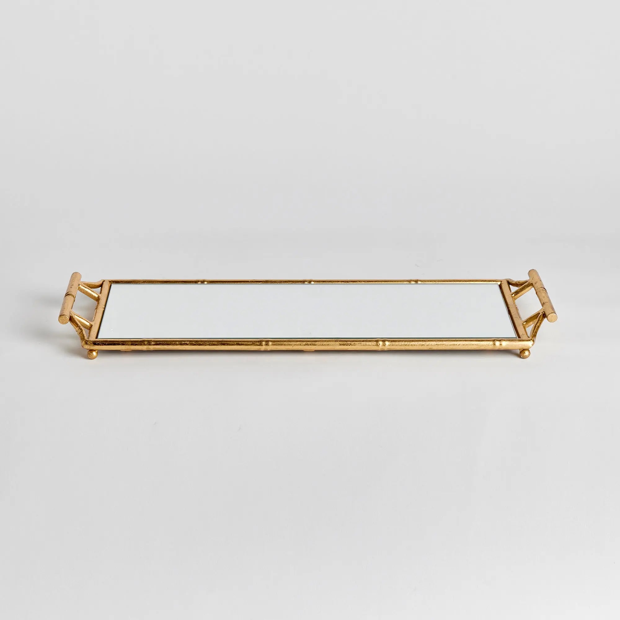 DAPHNE NARROW MIRRORED TRAY WITH HANDLES Villa Decor & Design