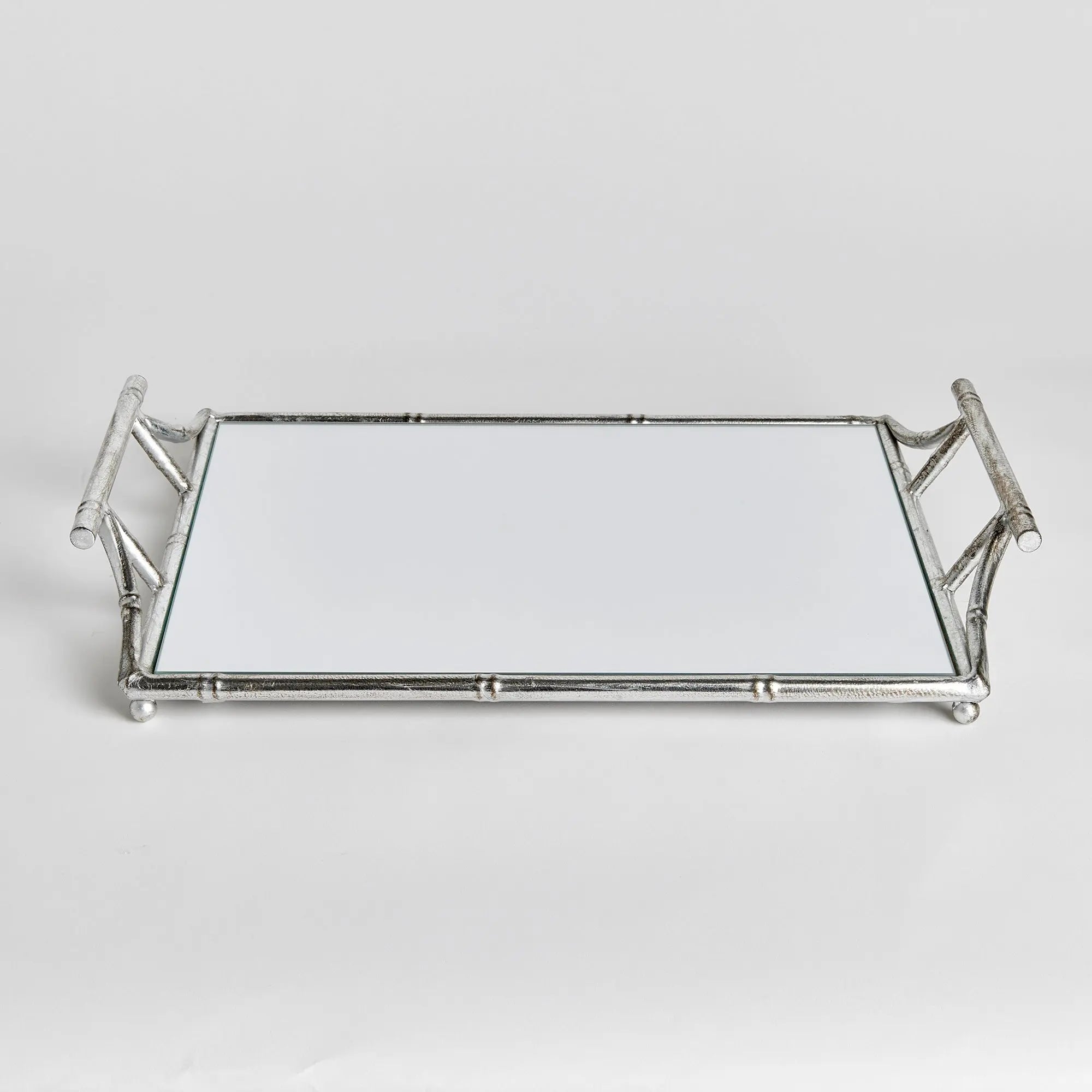 DAPHNE MIRRORED TRAY WITH HANDLES Villa Decor & Design