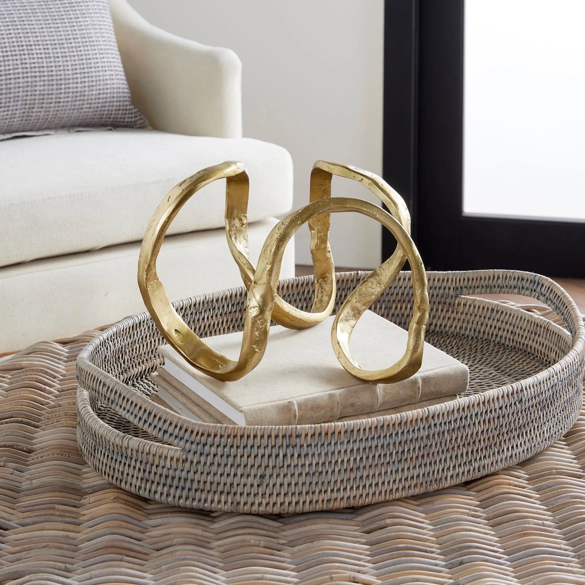 Eryndor Sculptural "Scribble" Objet - Light Gold Cast Aluminum Napa Home & Garden