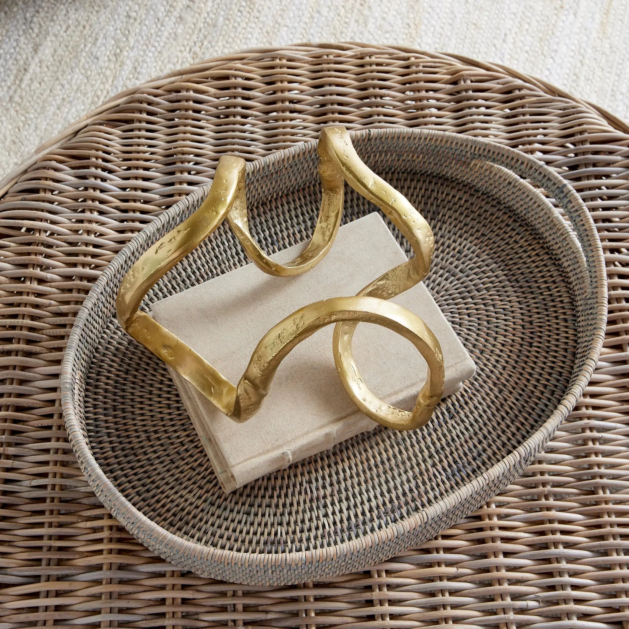 Eryndor Sculptural "Scribble" Objet - Light Gold Cast Aluminum Napa Home & Garden