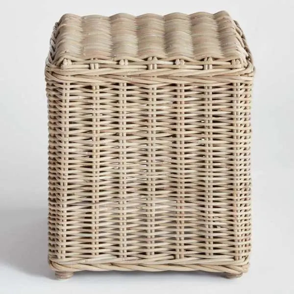 Davina Stool | Warm Gray Kubu Rattan Stool - Villa Decor & Design