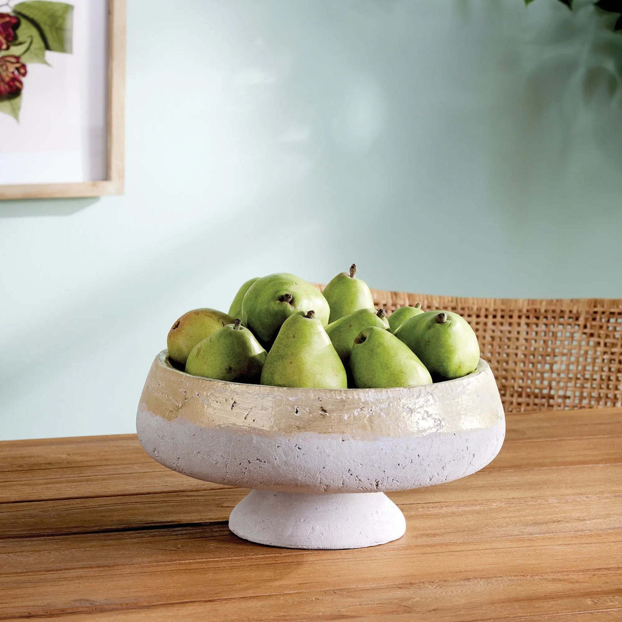 Maude Footed Decorative Bowl - Hand-Dipped Champagne Terracotta Napa Home & Garden