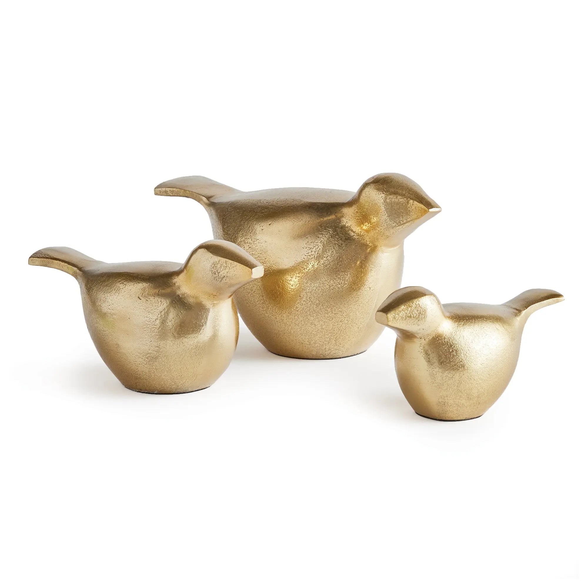 Set of 3 Modern Gold Bird Sculptures