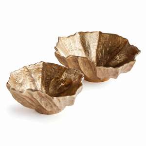 Ostra Decorative Bowls, Set of 2 in Gold