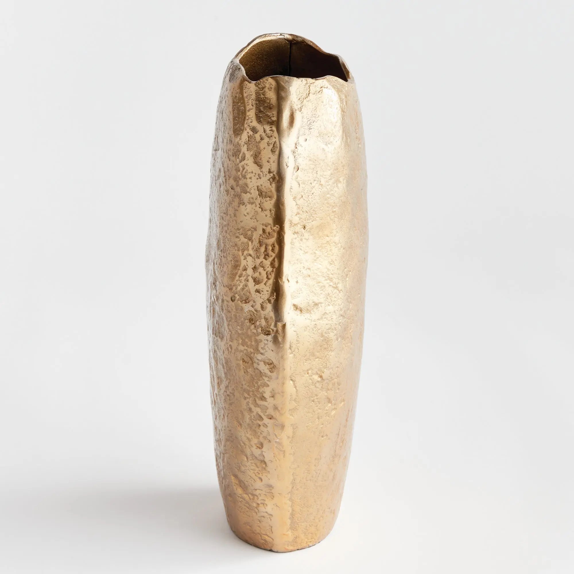 Harlin Vase – Short or Tall, Sand Cast Aluminum in Silver or Gold - Villa Decor & Design