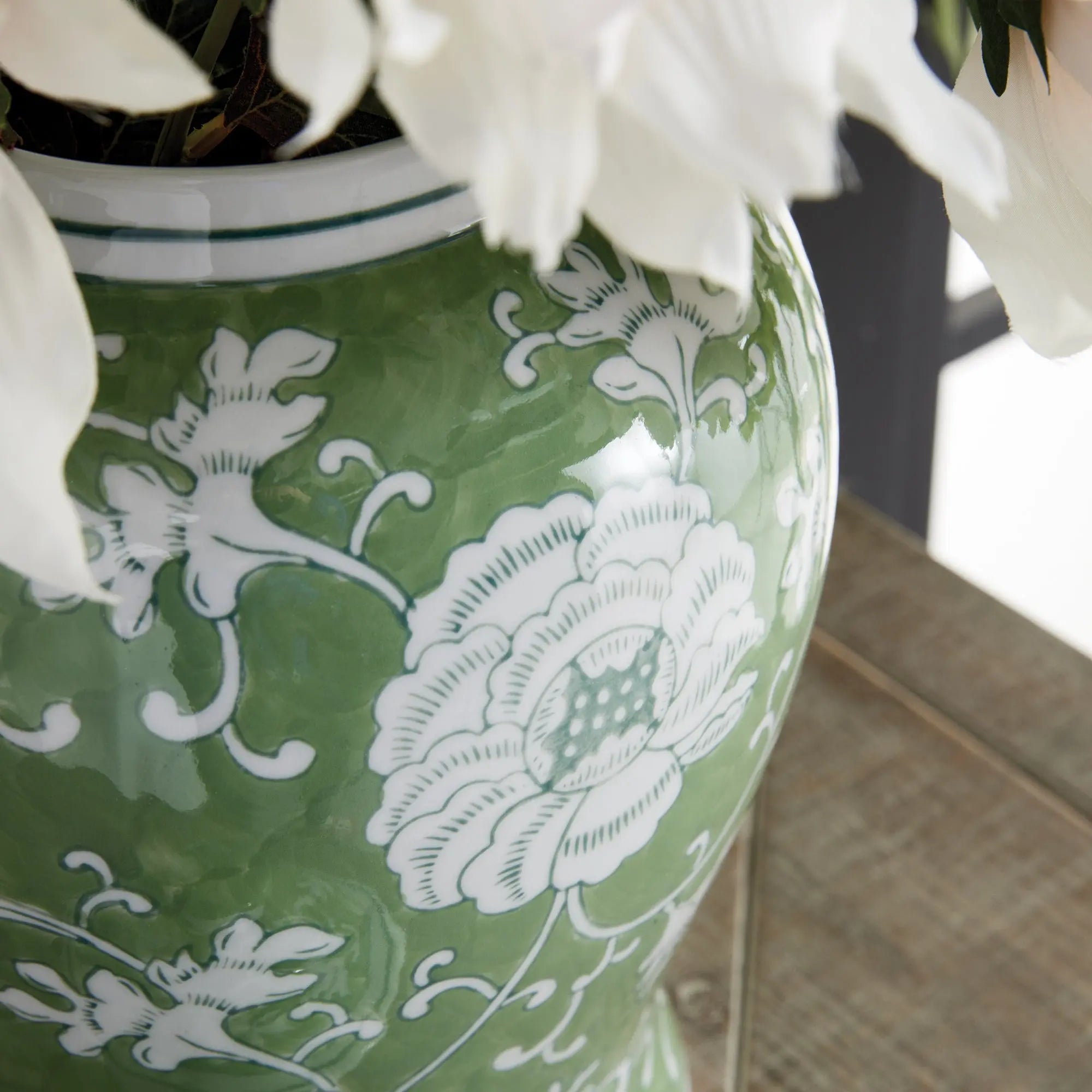 Imperial Lotus Lidded Ginger Jar - Villa Decor & Design