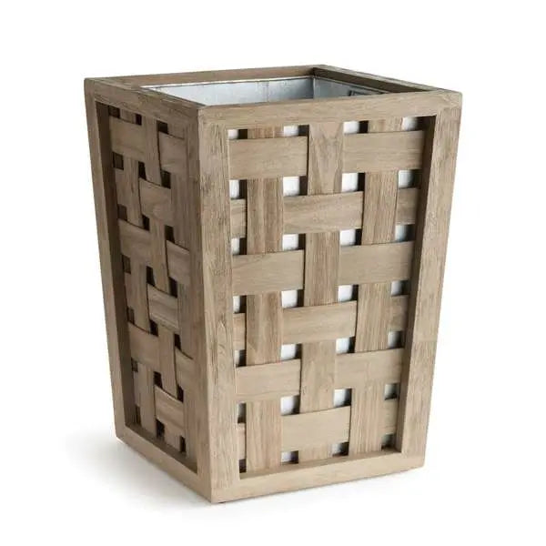 Chatham Planter - Gray Washed Handwoven Teak Wood Napa Home & Garden