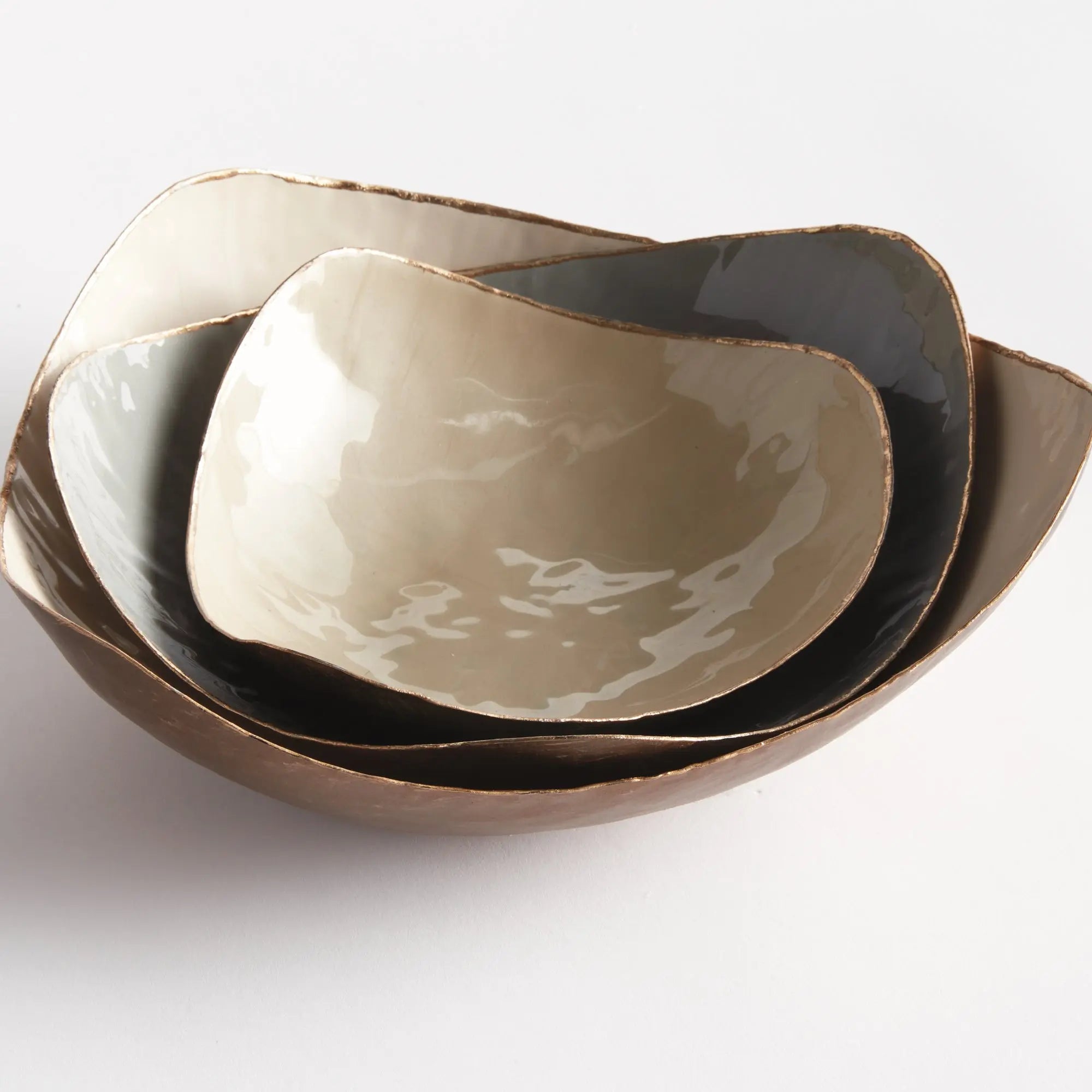 Camryn Decorative Bowls - Set of 3 Hand-Painted Bowls - Villa Decor & Design