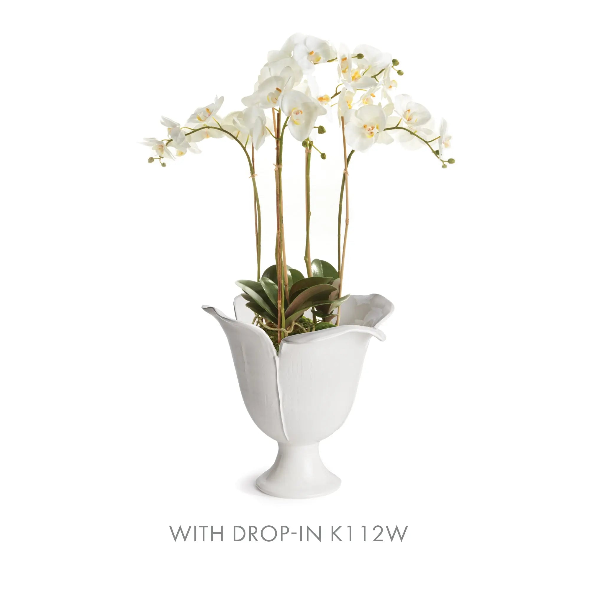 Handmade Petalo Vase - Large in White glaze with sculpted petal details