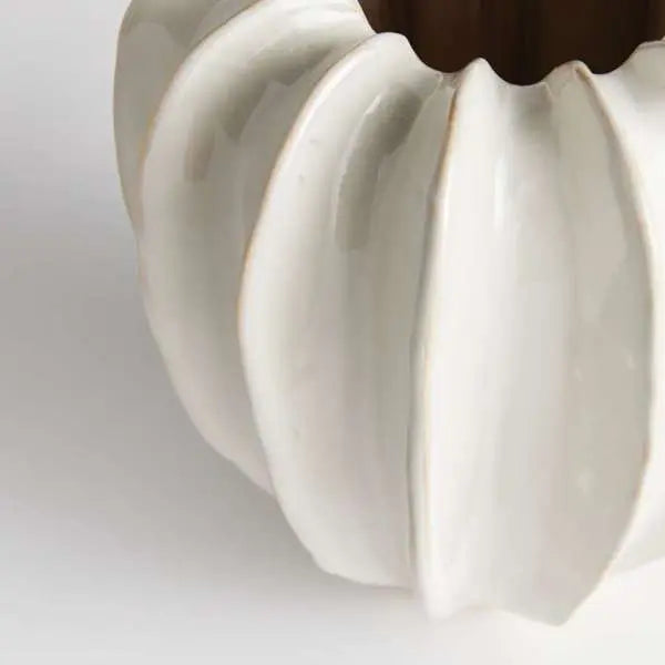 Blecklyn Vase | Thick Glazed White Ceramic Vase - Villa Decor & Design