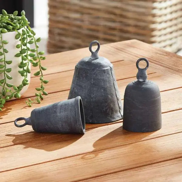 La Taverna Bells | Antique Brass Cast Aluminum Bells (Set of 3) - Villa Decor & Design