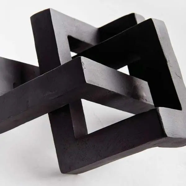 Key Sculpture - Geometric Aluminum Art in Brass, Black, or Silver Napa Home & Garden