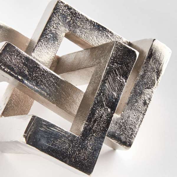 Key Sculpture - Geometric Aluminum Art in Brass, Black, or Silver Napa Home & Garden