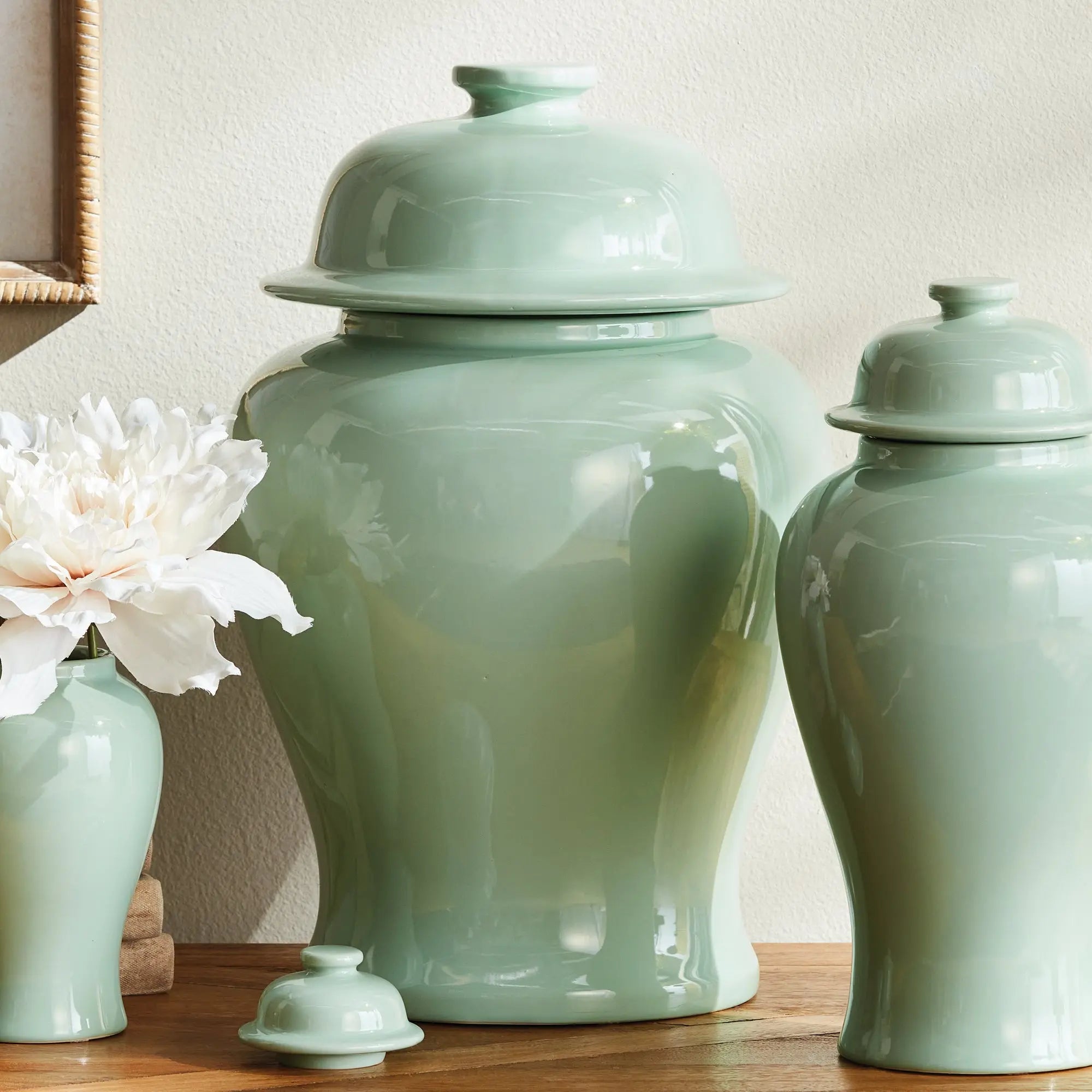 Koa Lidded Mini Ginger Jar - GREEN