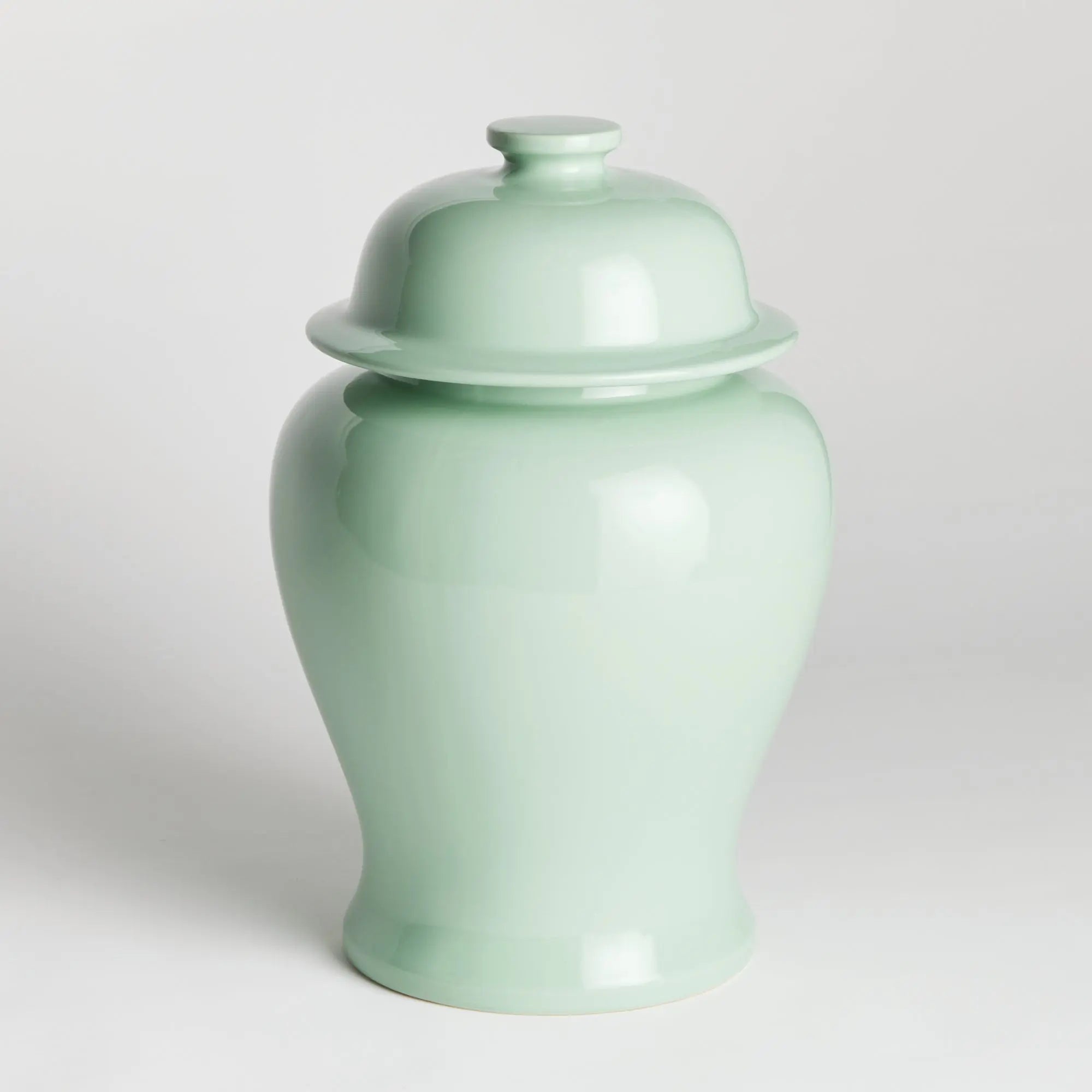 Koa Lidded Mini Wide Ginger Jar – Small or Large | Green, Blue, or White Ceramic - Villa Decor & Design