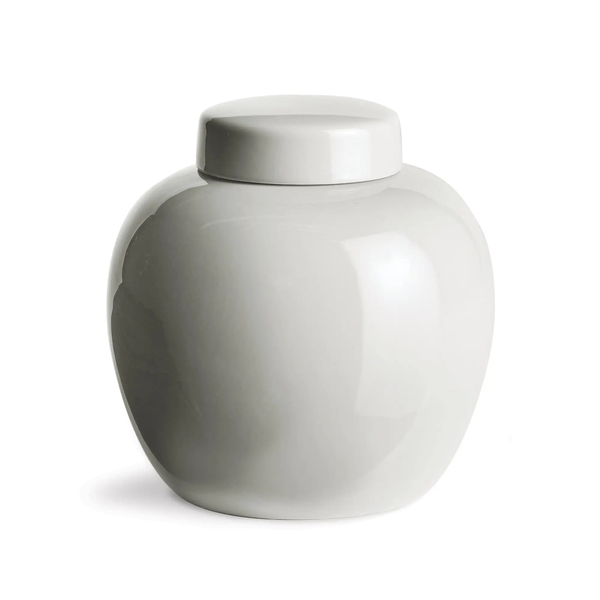 Koa Lidded Ceramic Jar – Modern Ginger Jar in White or Blue - Villa Decor & Design