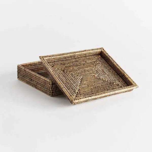 Burma Rattan Lidded Letter Box - Whitewash or Warm Brown Finish Napa Home & Garden