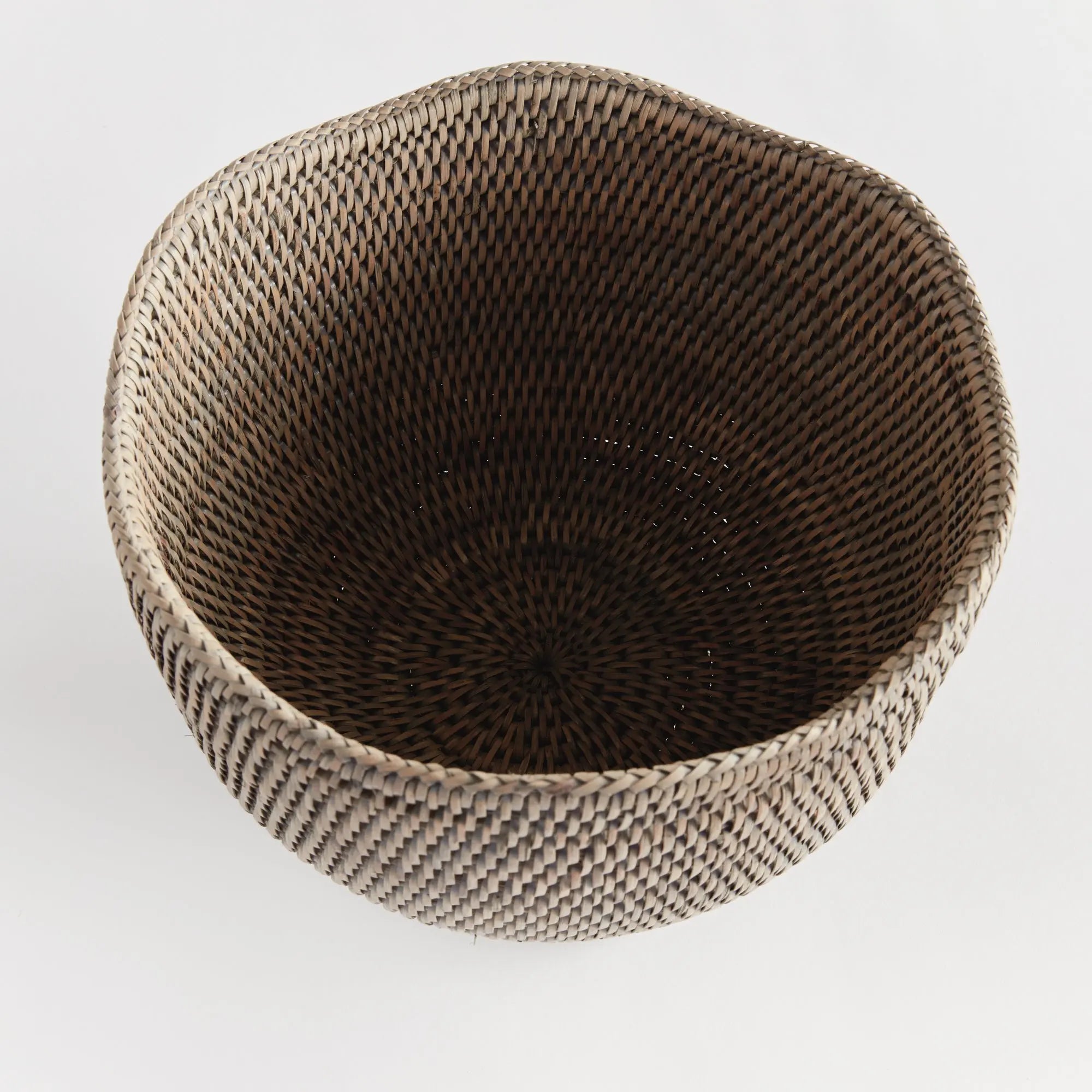 Burma Rattan Footed Cachepot - Graywash
