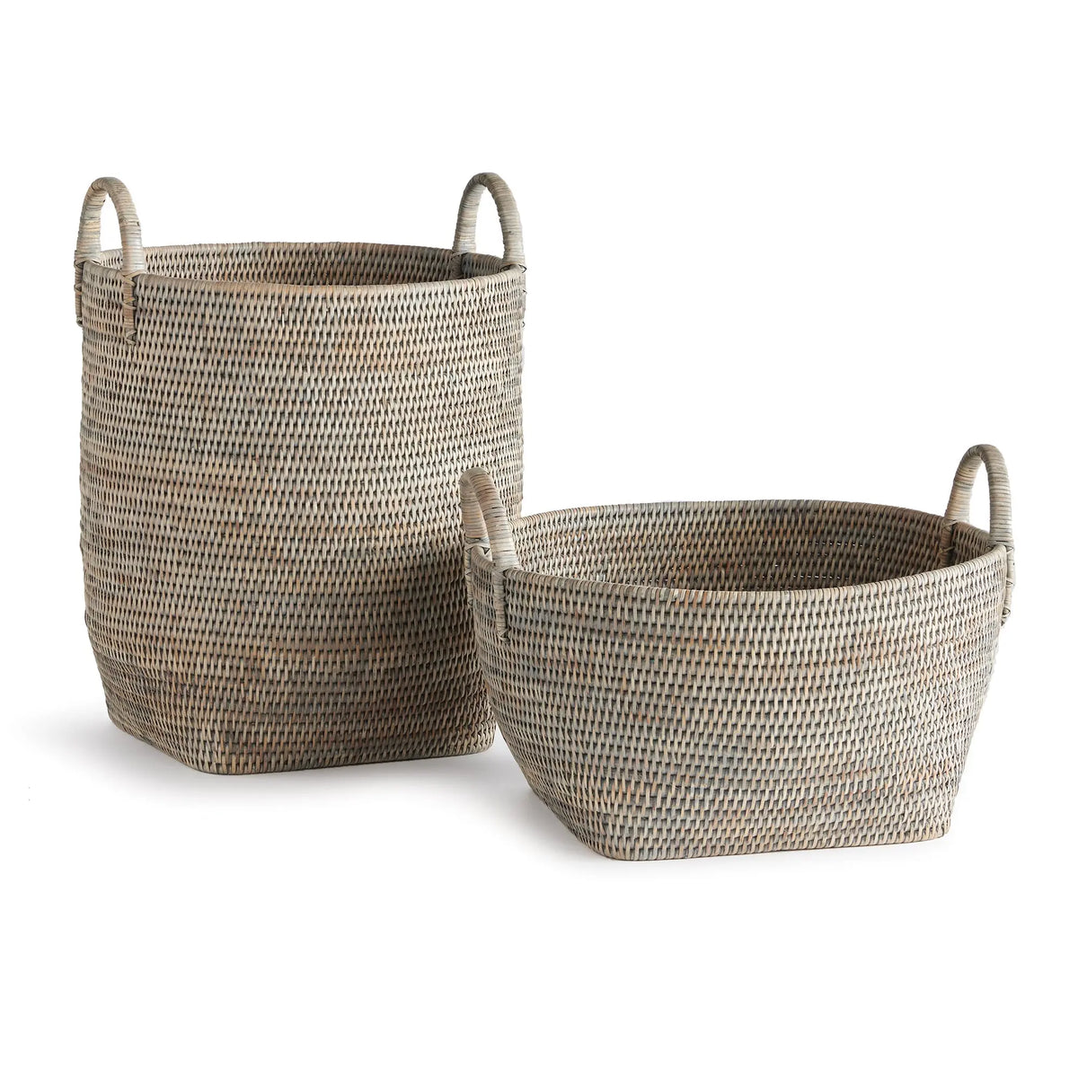 Burma Rattan Orchard Baskets in Graywash