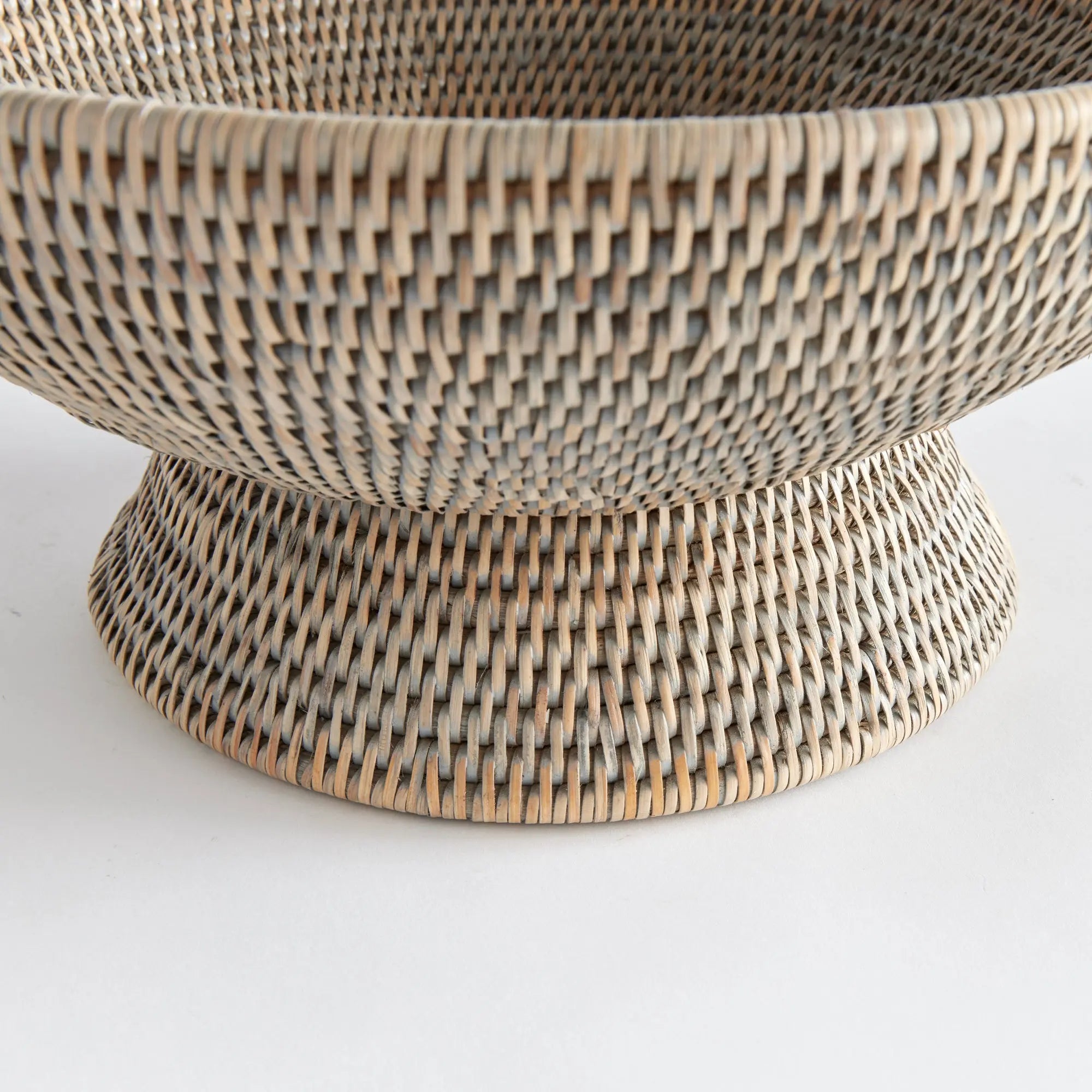 Burma Rattan Offering Bowl - GRAYWASH