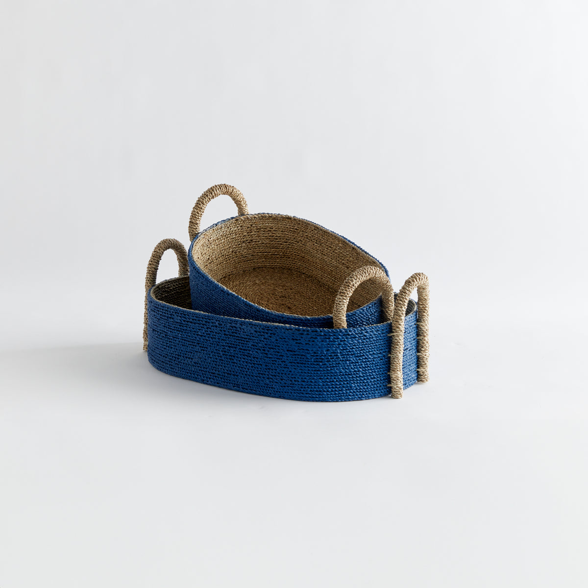Tiana Seagrass Short Oval Baskets, Set of 2