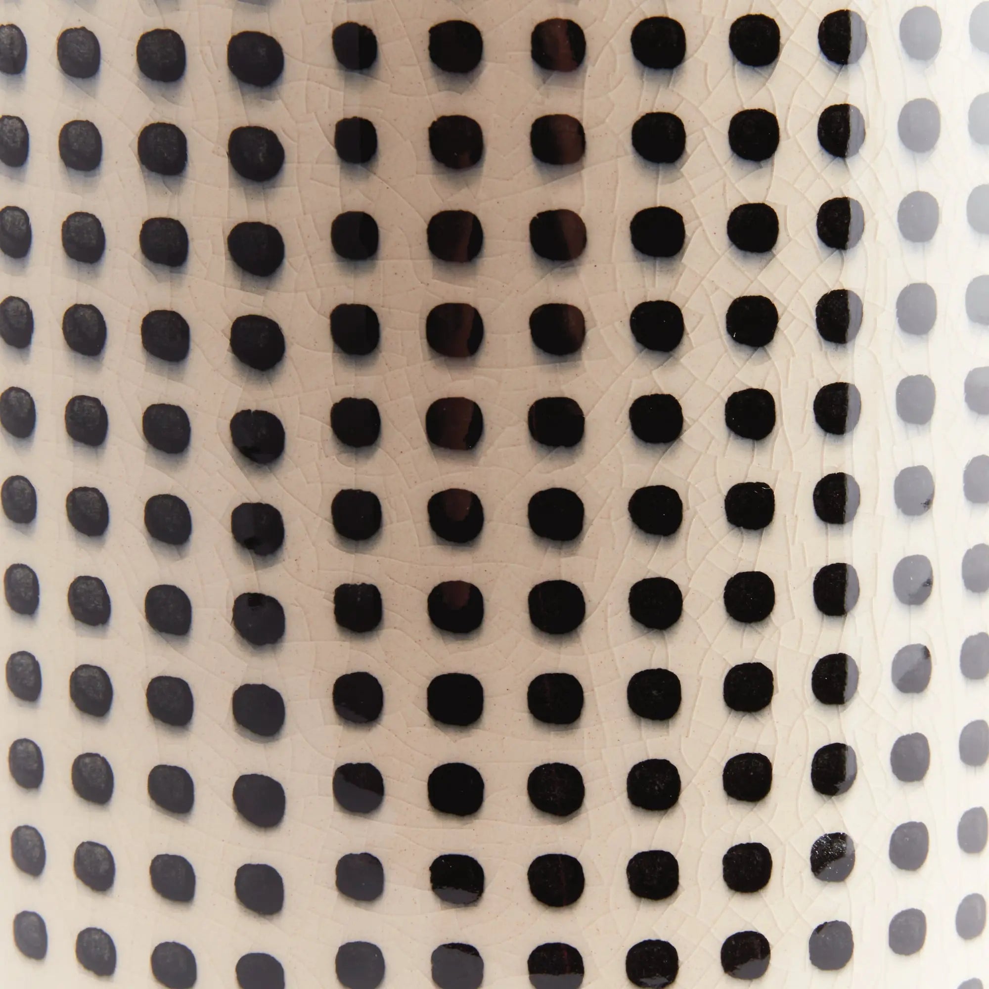 Mina Vase - handcrafted black and white ceramic vase with repeating dot pattern for transitional home décor and floral arrangements