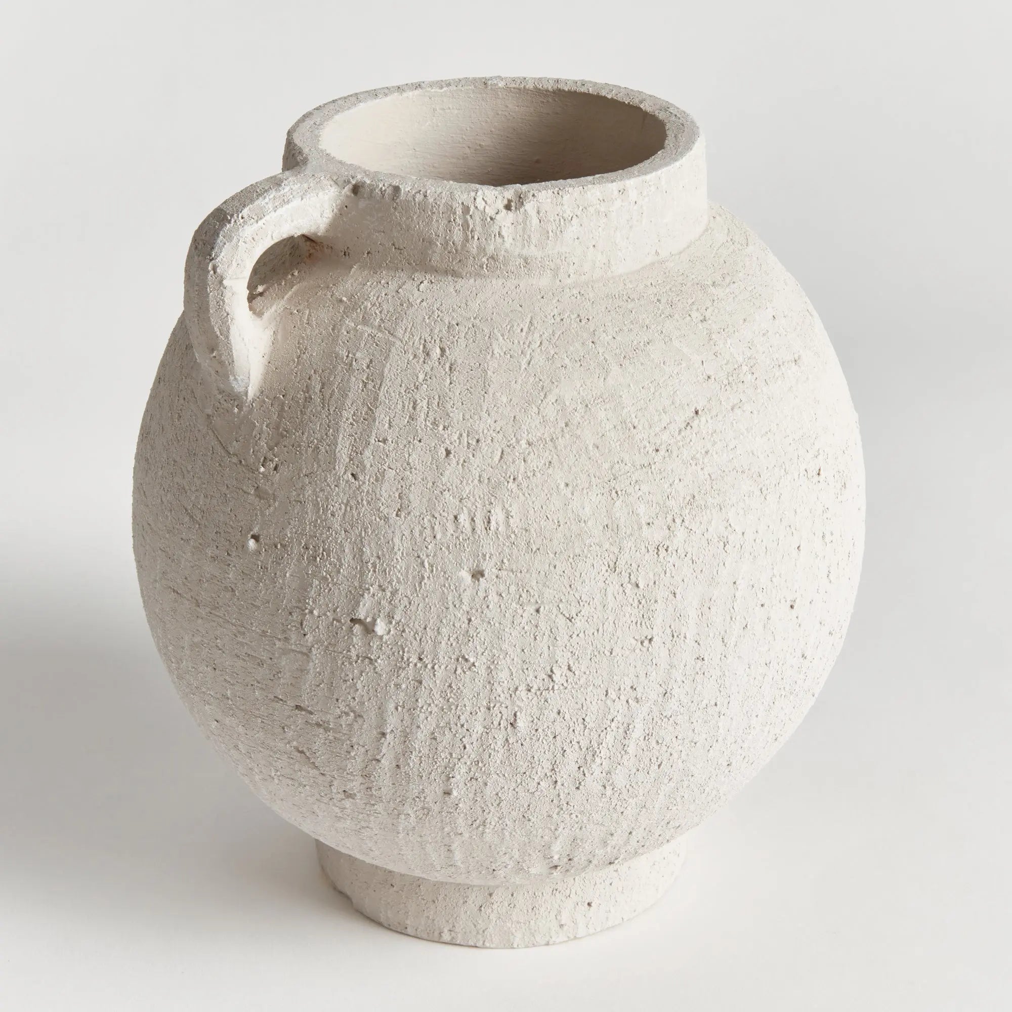 Gianna white terracotta vases – small, medium, and large