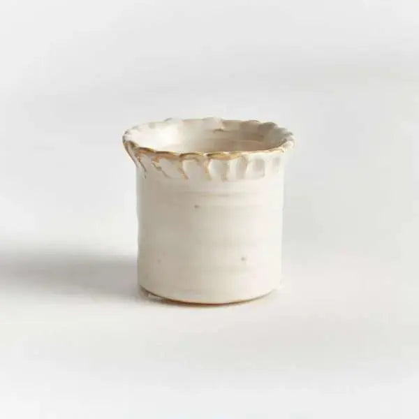 Dezie Mini Pots - Set of 6 Reactive Glaze Stoneware (Cream, Green, or Blue) - Villa Decor & Design