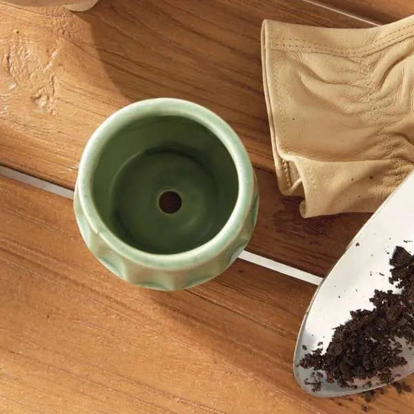 Dezie Mini Pots - Set of 6 Reactive Glaze Stoneware (Cream, Green, or Blue) - Villa Decor & Design