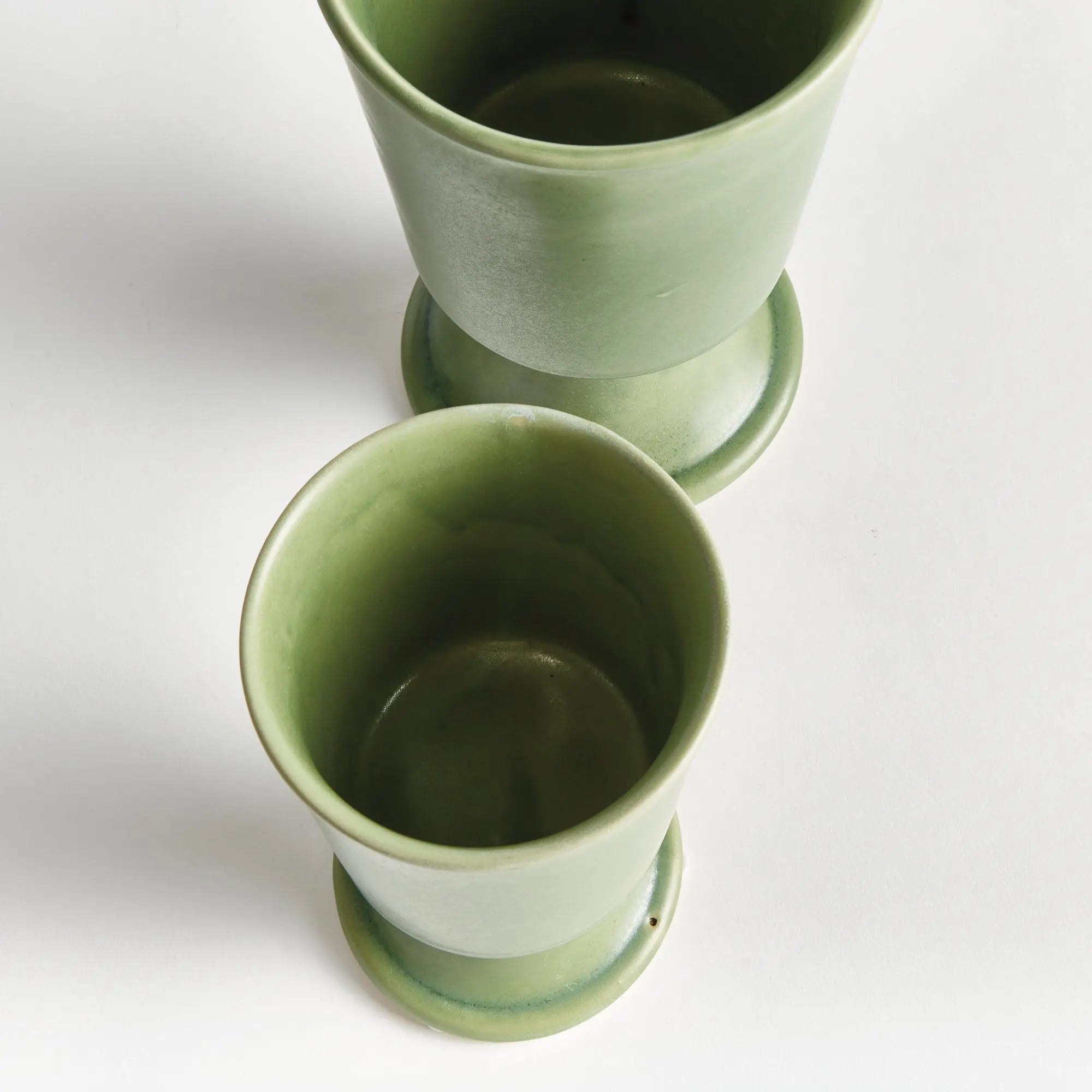 Kelcy Footed Cahcepots, SET OF 2 | GREEN