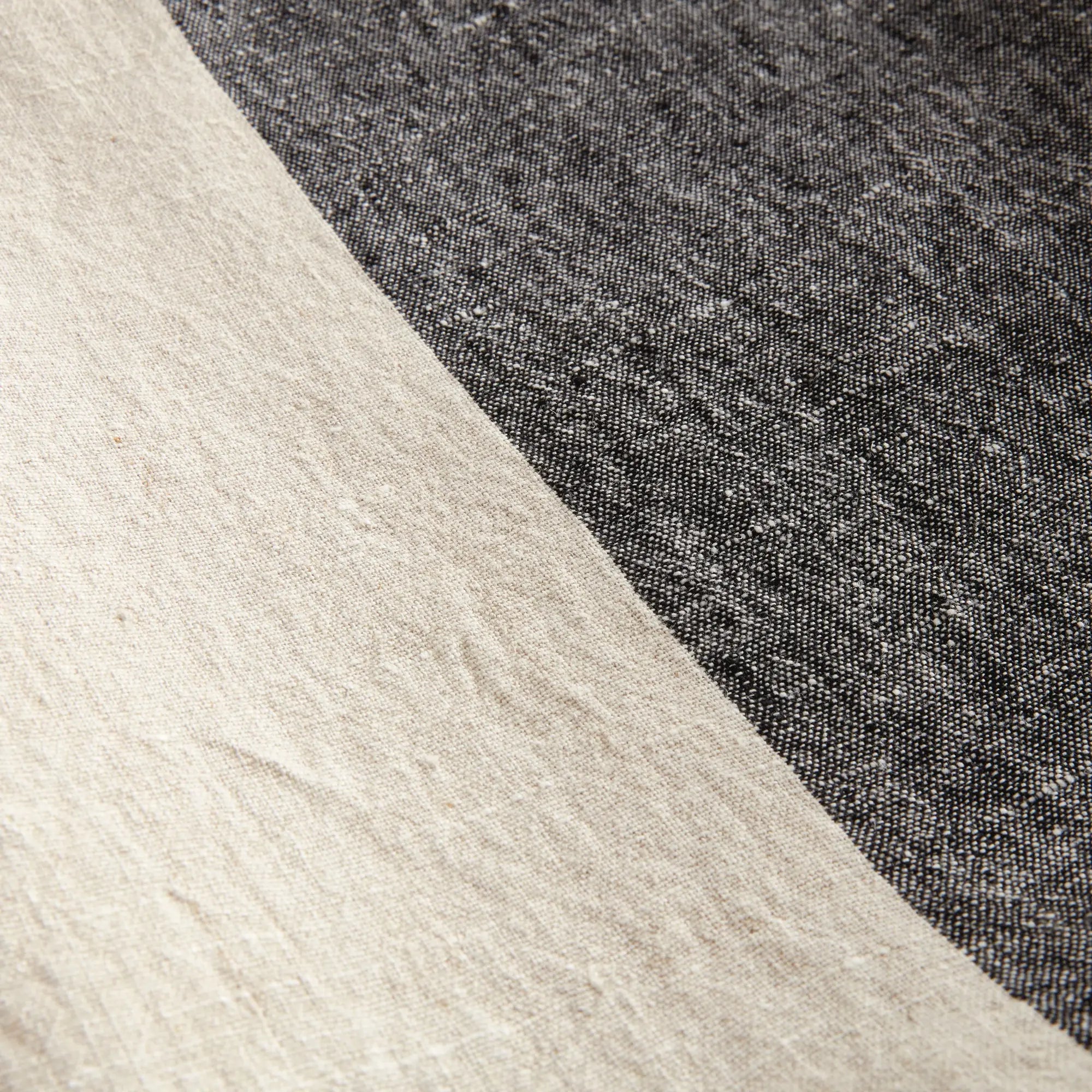 Anika European Linen Throw - FLAX/CHARCOAL