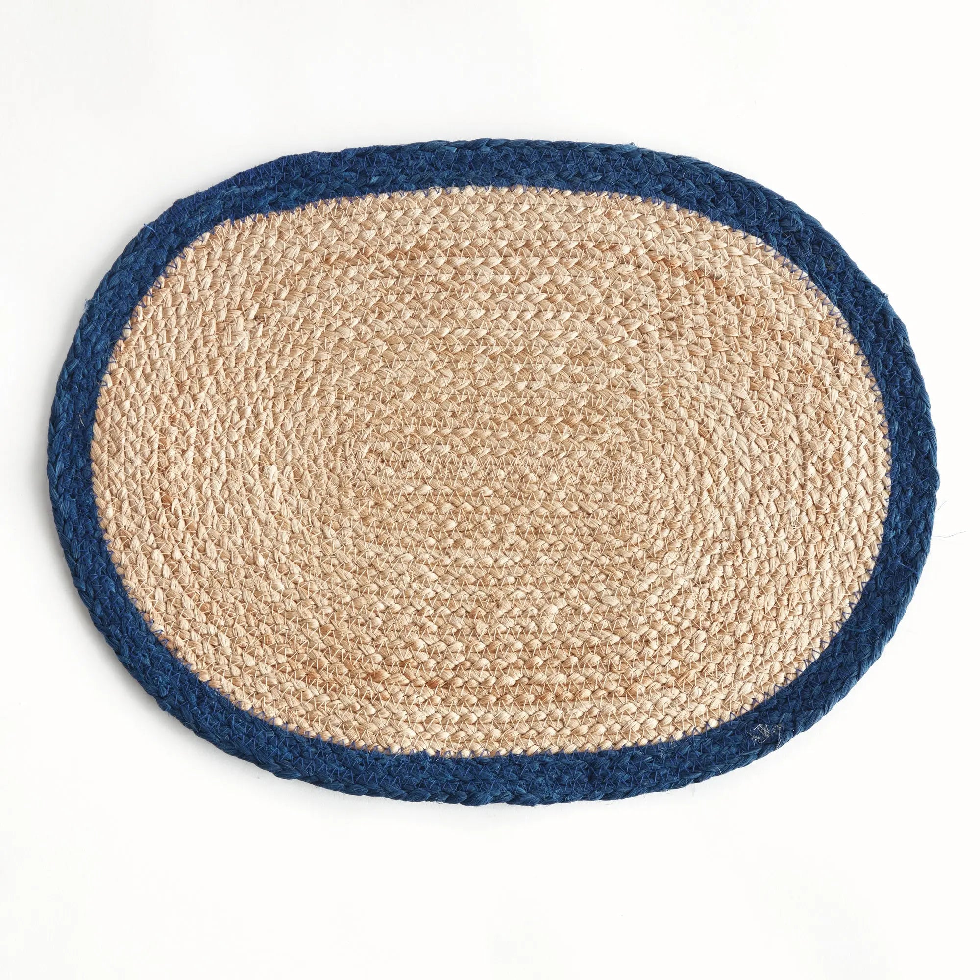 Jute Placemats – Set of 8 | Natural with Color Trim Options - Villa Decor & Design