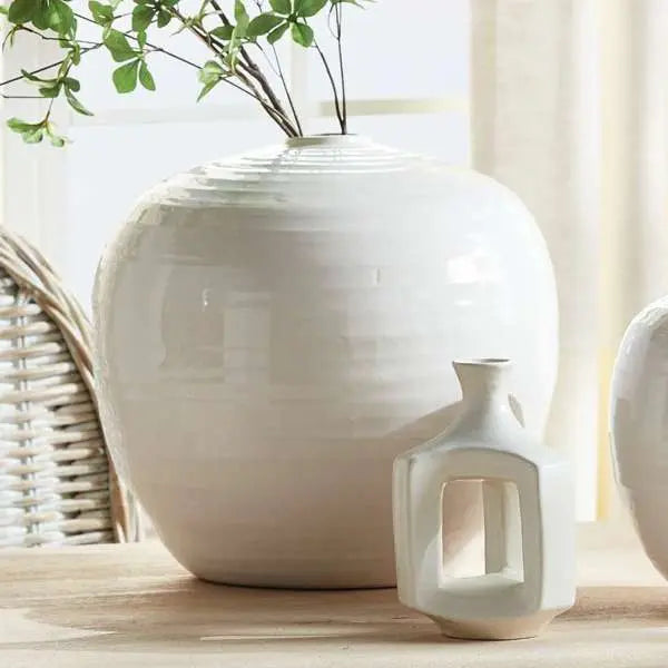 Emerson Vase | Oatmeal Reactive Glaze Stoneware Vase Napa Home & Garden