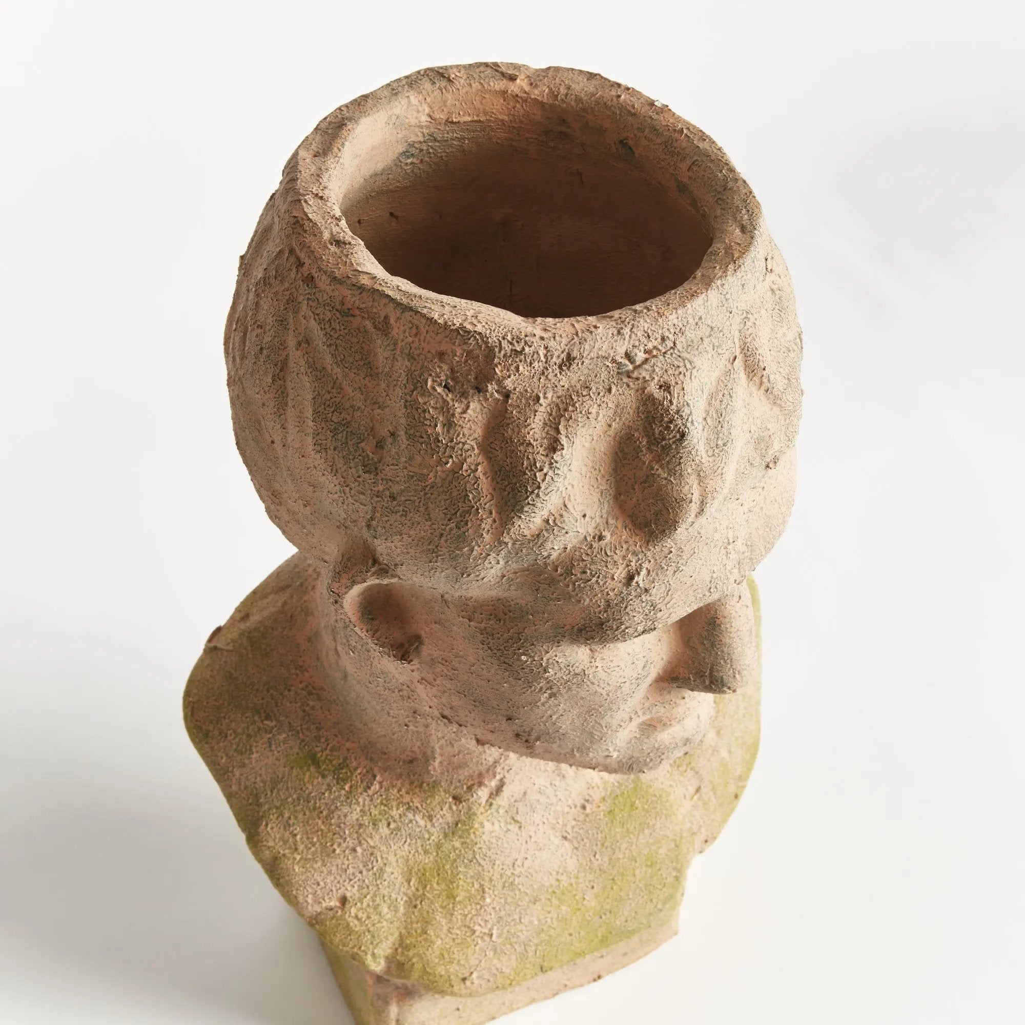 Weathered Garden Male Bust Planter | Moss Terracotta Finish Napa Home & Garden