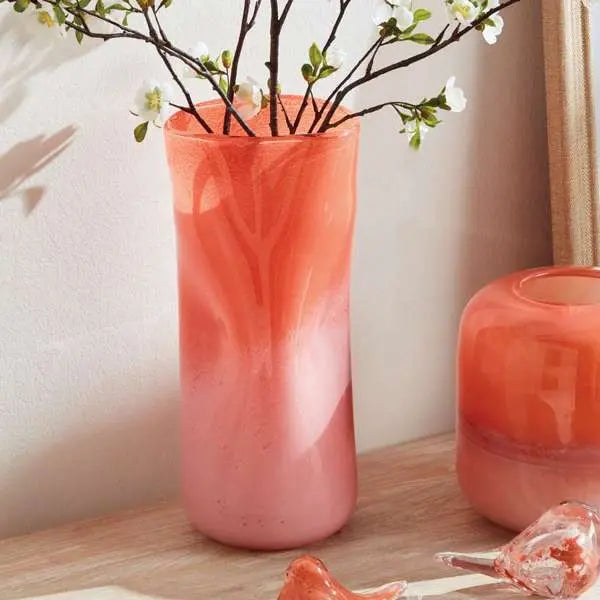 Malina Vase - Melon Ombre Mouth-Blown Glass (3 Styles) - Villa Decor & Design