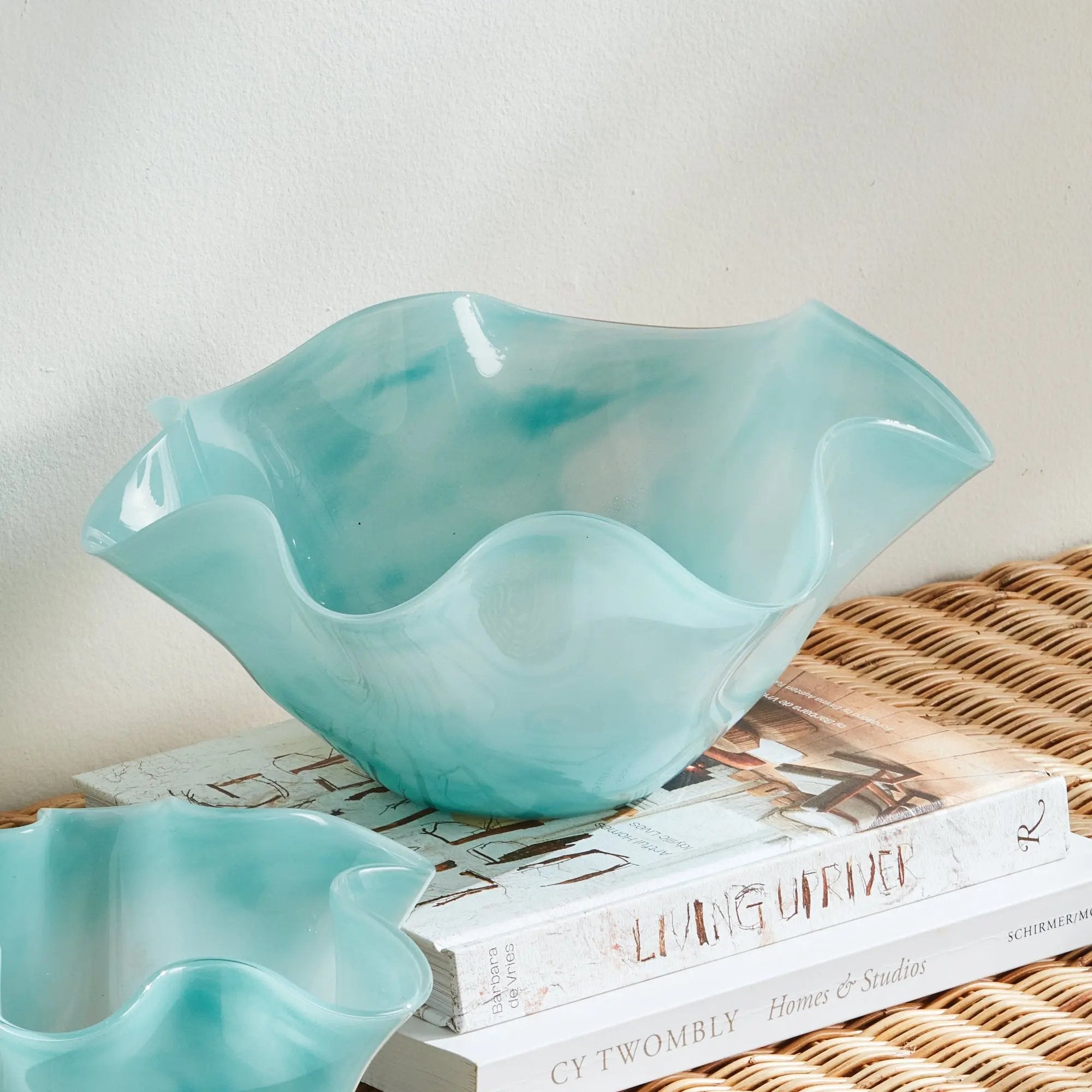 Ceila Bowl – Light Blue Glass, Small or Large Napa Home & Garden